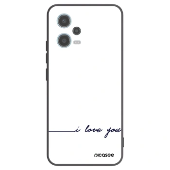 Picasee Μαύρη θήκη σιλικόνης για Xiaomi Redmi Note 12 5G - I love you
