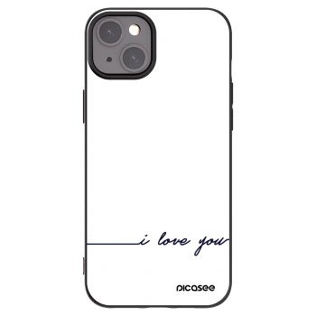 Picasee Μαύρη θήκη σιλικόνης για Apple iPhone 15 Plus - I love you