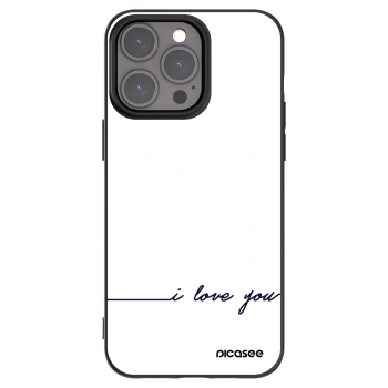 Picasee Μαύρη θήκη σιλικόνης για Apple iPhone 15 Pro Max - I love you