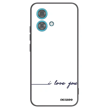 Picasee Μαύρη θήκη σιλικόνης για Motorola Edge 40 Neo - I love you