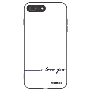 Picasee Μαύρη θήκη σιλικόνης για Apple iPhone 7 Plus - I love you