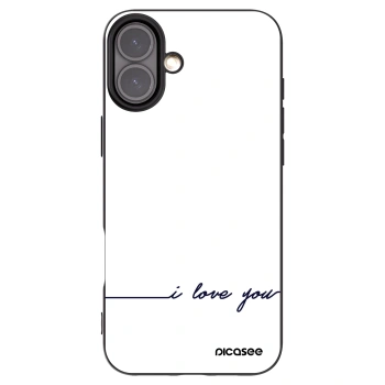 Picasee Μαύρη θήκη σιλικόνης για Apple iPhone 16 Plus - I love you