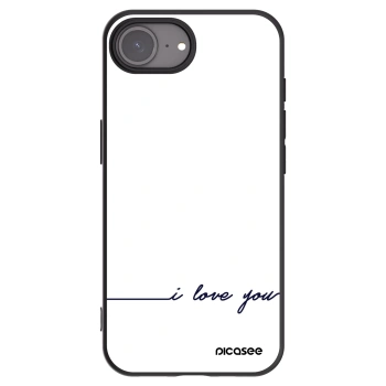 Picasee Μαύρη θήκη σιλικόνης για Apple iPhone 16e - I love you