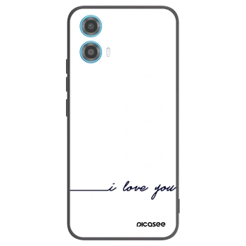 Picasee Μαύρη θήκη σιλικόνης για Motorola Moto G34 5G - I love you