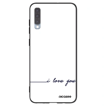 Picasee Μαύρη θήκη σιλικόνης για Samsung Galaxy A70 A705F - I love you