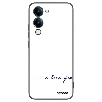 Picasee Μαύρη θήκη σιλικόνης για Vivo Y29s 5G - I love you