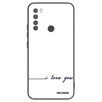 Picasee Μαύρη θήκη σιλικόνης για Xiaomi Redmi Note 8 - I love you