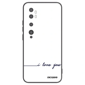 Picasee Μαύρη θήκη σιλικόνης για Xiaomi Mi Note 10 (Pro) - I love you