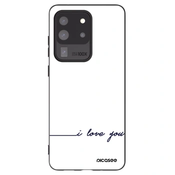 Picasee Μαύρη θήκη σιλικόνης για Samsung Galaxy S20 Ultra 5G G988F - I love you