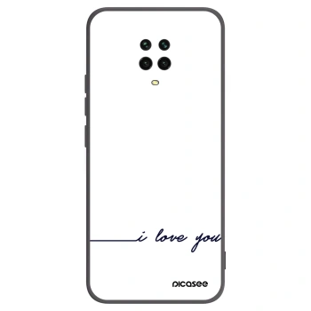 Picasee Μαύρη θήκη σιλικόνης για Xiaomi Redmi Note 9 Pro - I love you