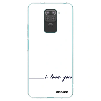 Picasee Μαύρη θήκη σιλικόνης για Xiaomi Redmi Note 9 - I love you