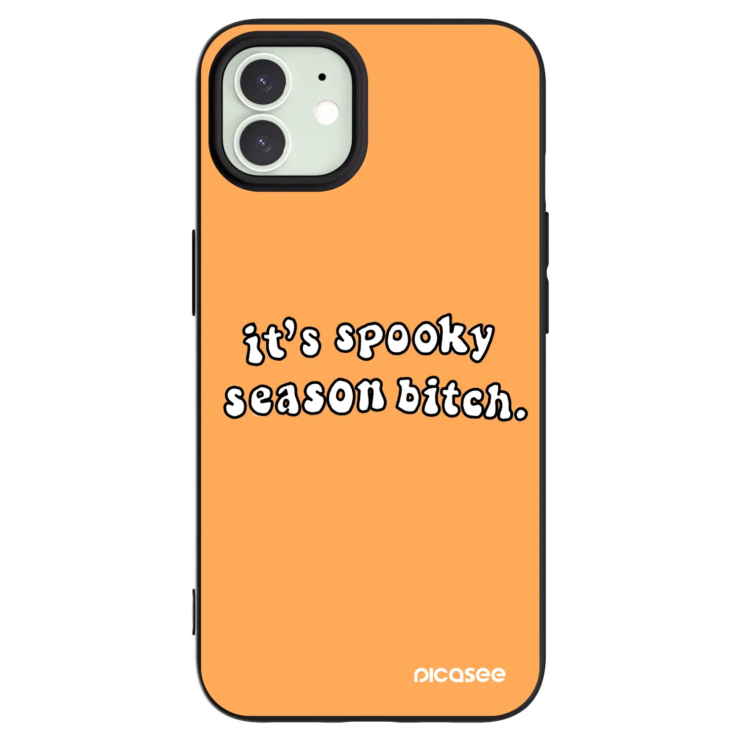 Picasee Μαύρη θήκη σιλικόνης για Apple iPhone 12 - Spooky season