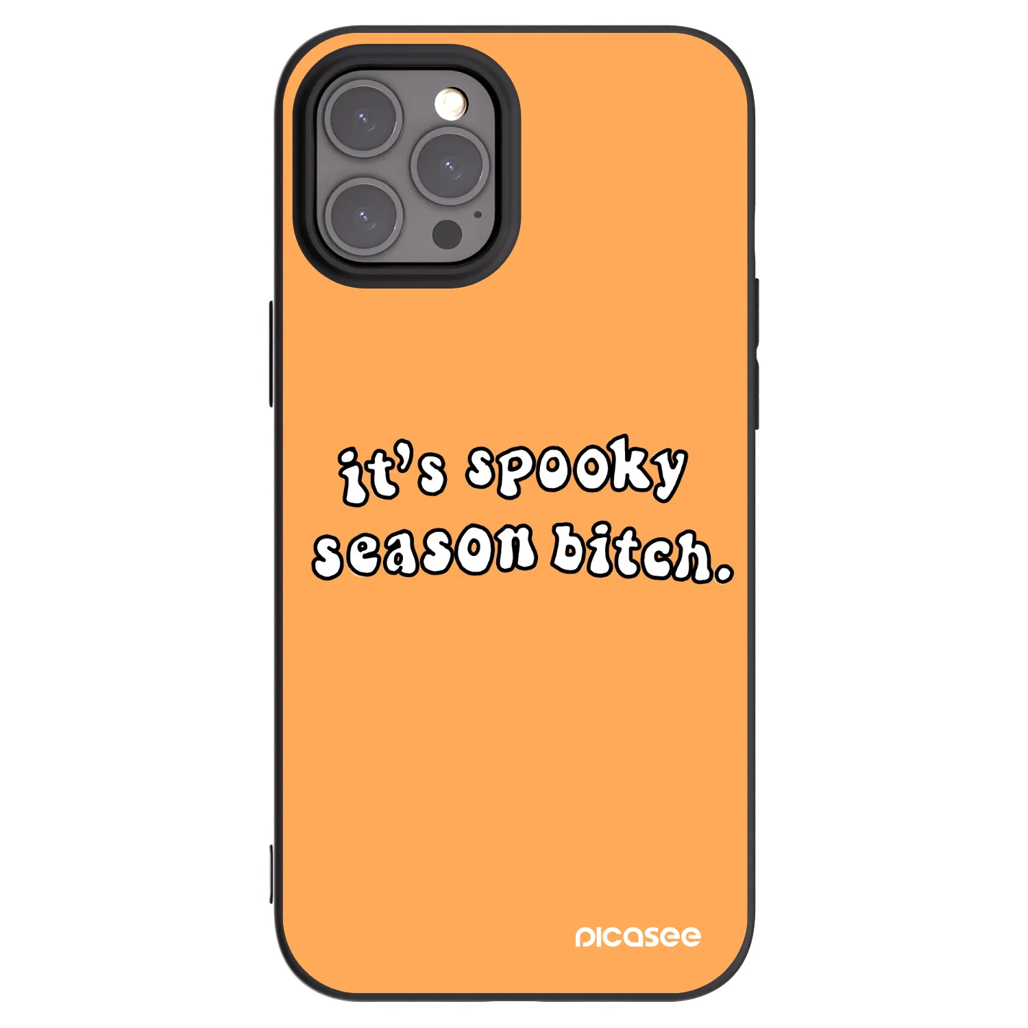 Picasee Μαύρη θήκη σιλικόνης για Apple iPhone 12 Pro Max - Spooky season