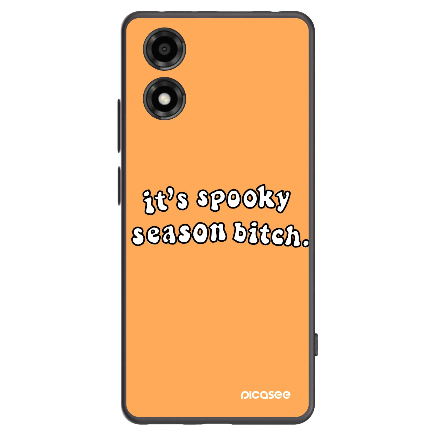 Picasee Μαύρη θήκη σιλικόνης για Motorola Moto E14 - Spooky season