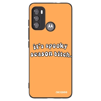 Picasee Μαύρη θήκη σιλικόνης για Motorola Moto G60 - Spooky season