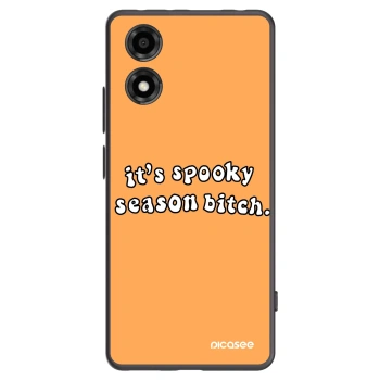 Picasee Μαύρη θήκη σιλικόνης για Motorola Moto E14 - Spooky season
