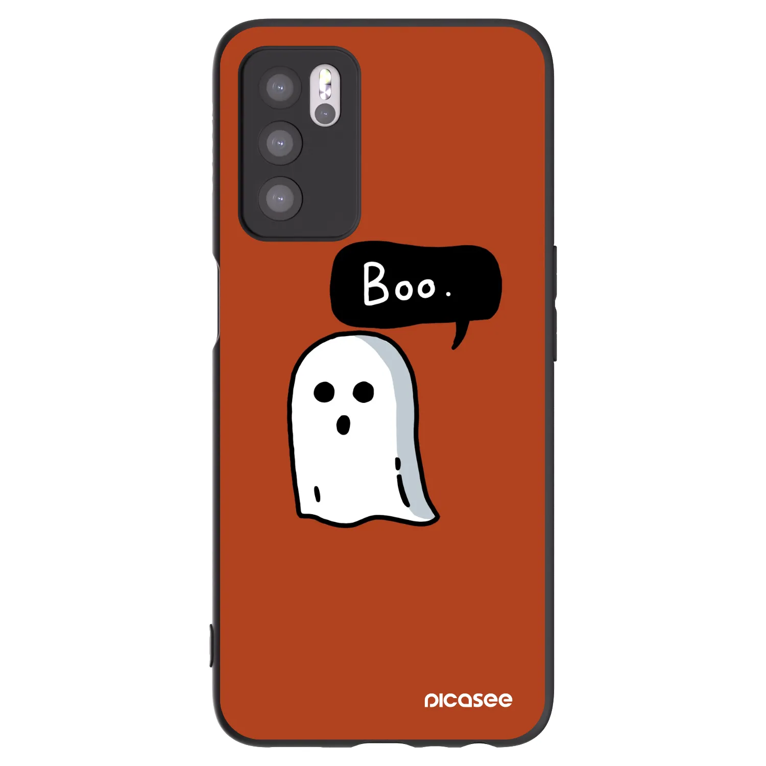 Picasee Μαύρη θήκη σιλικόνης για OPPO A16s - Boo