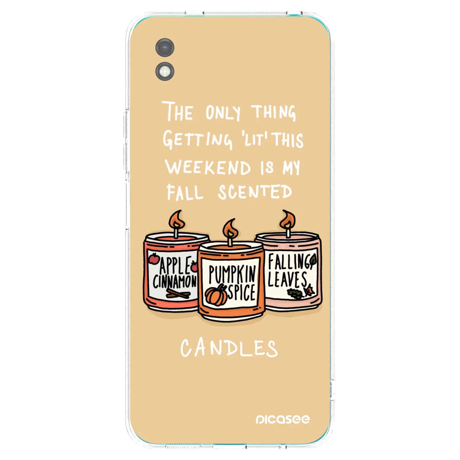 Picasee Μαύρη θήκη σιλικόνης για Xiaomi Redmi 9A - Candles