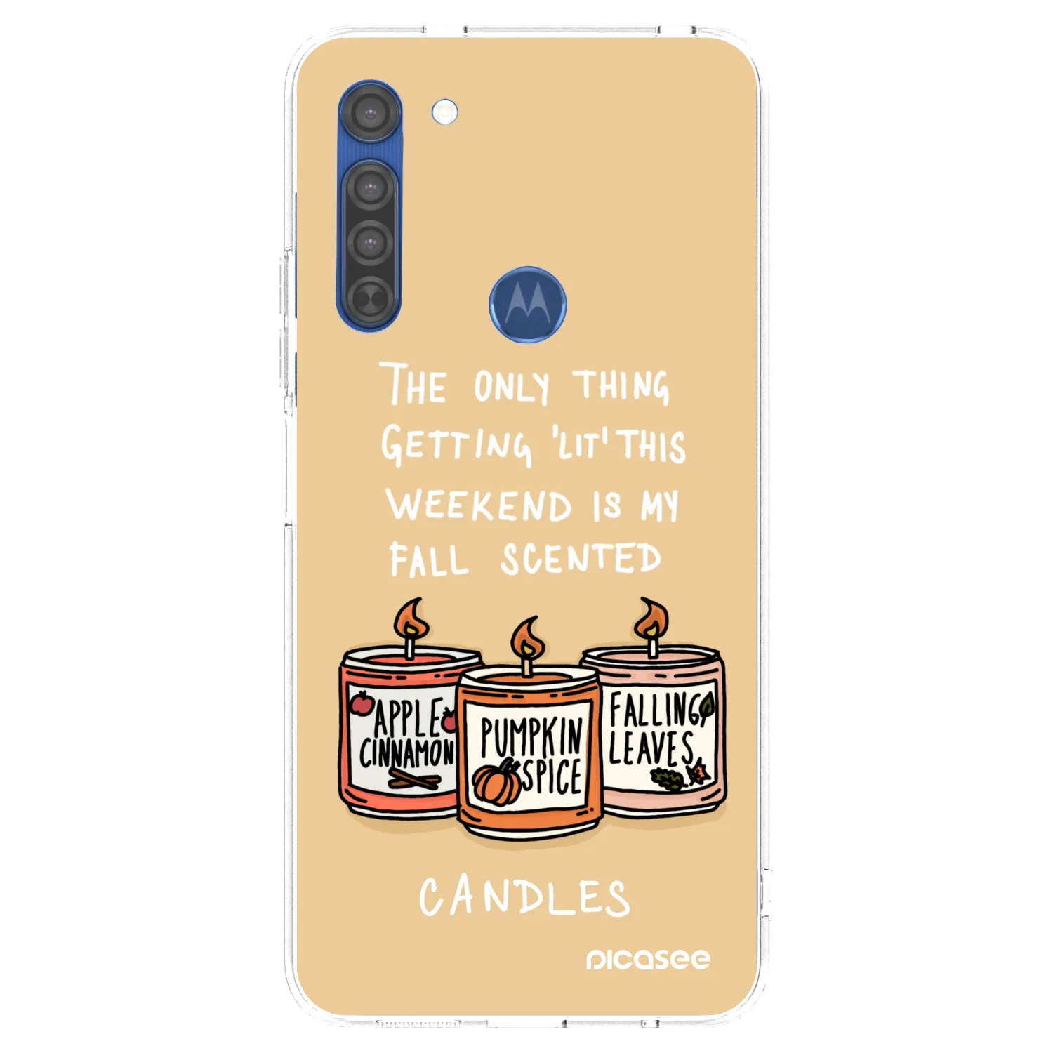 Picasee διαφανής θήκη σιλικόνης Motorola Moto G8 - Candles