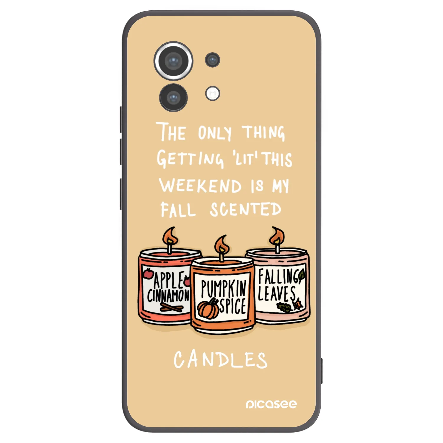 Picasee Μαύρη θήκη σιλικόνης για Xiaomi Mi 11 - Candles