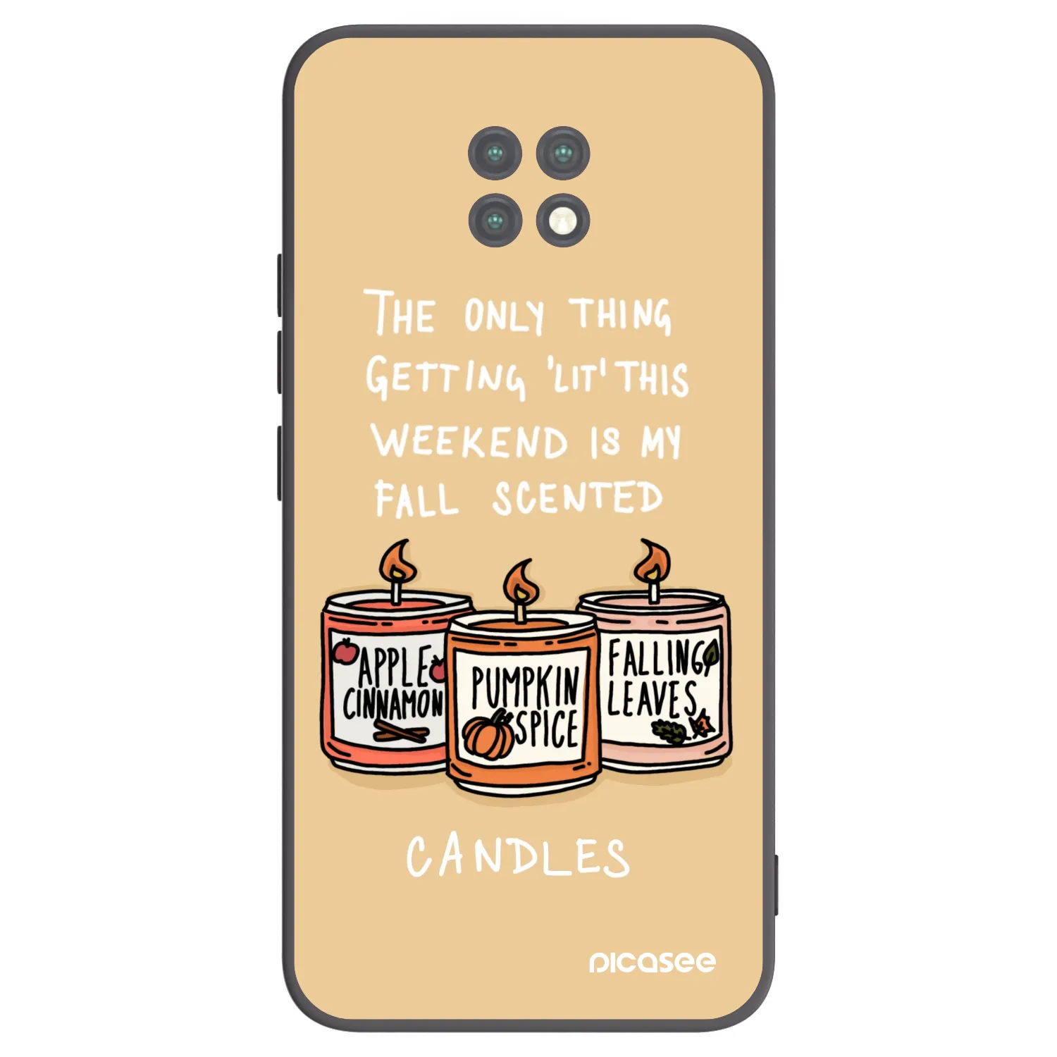 Picasee Μαύρη θήκη σιλικόνης για Xiaomi Redmi Note 9T - Candles