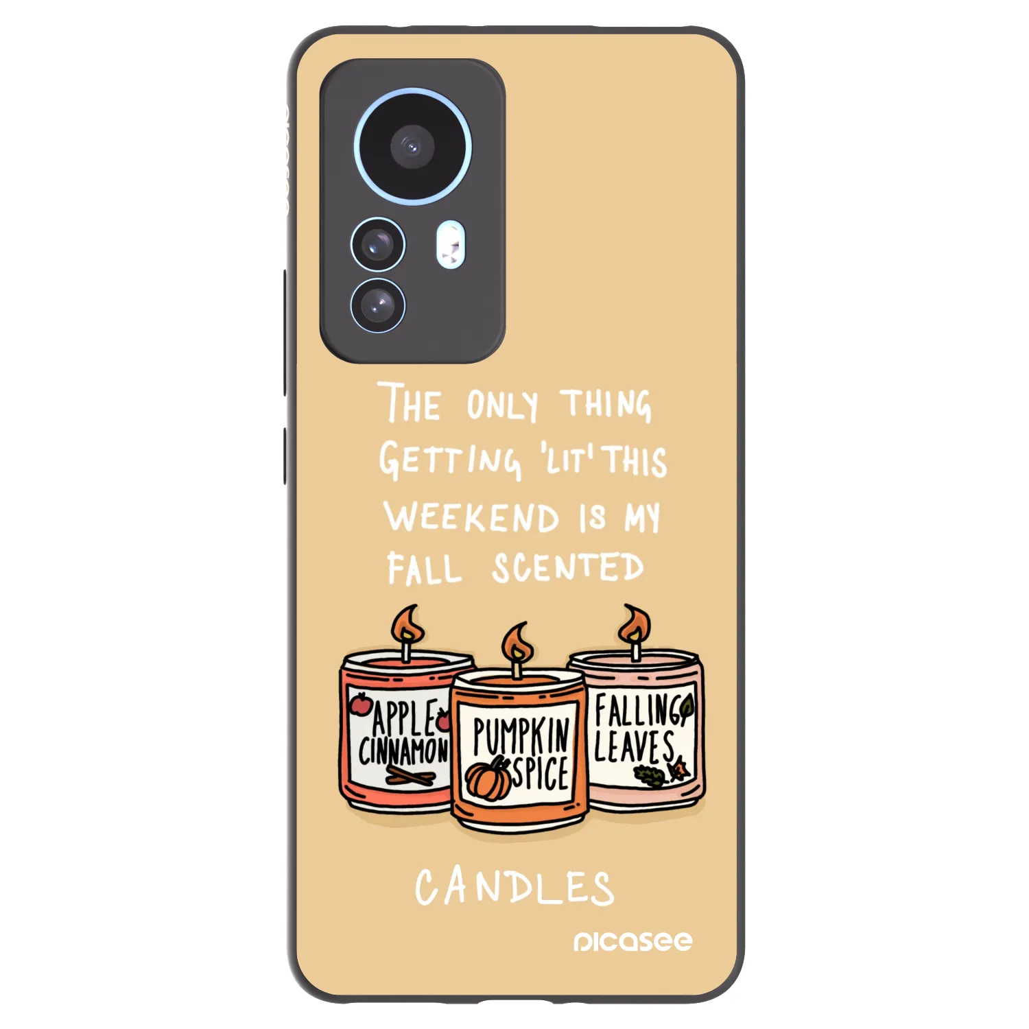 Picasee Μαύρη θήκη σιλικόνης για Xiaomi 12T - Candles