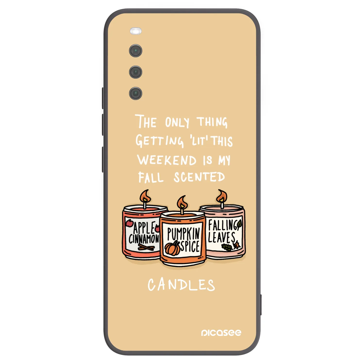 Picasee Μαύρη θήκη σιλικόνης για Sony Xperia 10 III - Candles