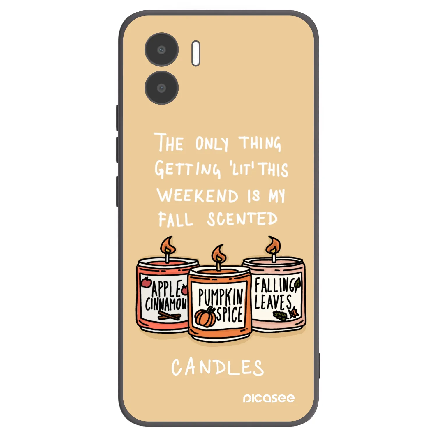 Picasee Μαύρη θήκη σιλικόνης για Xiaomi Redmi A2 - Candles