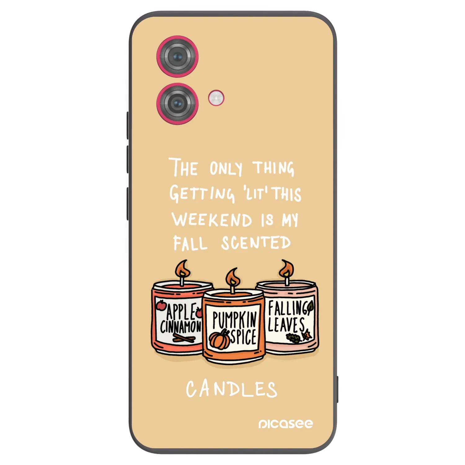 Picasee Μαύρη θήκη σιλικόνης για Motorola Moto G84 5G - Candles