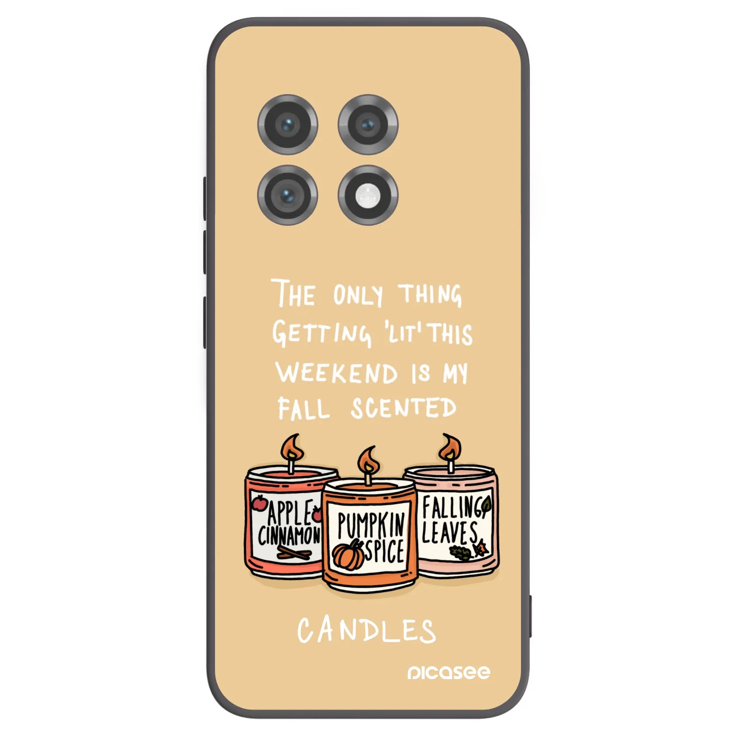 Picasee Μαύρη θήκη σιλικόνης για OnePlus 11 5G - Candles