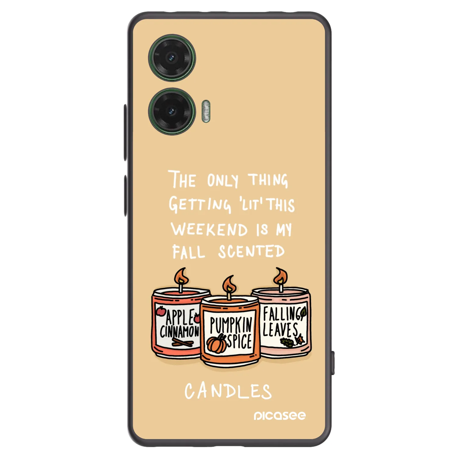 Picasee Μαύρη θήκη σιλικόνης για Motorola Moto G35 5G - Candles