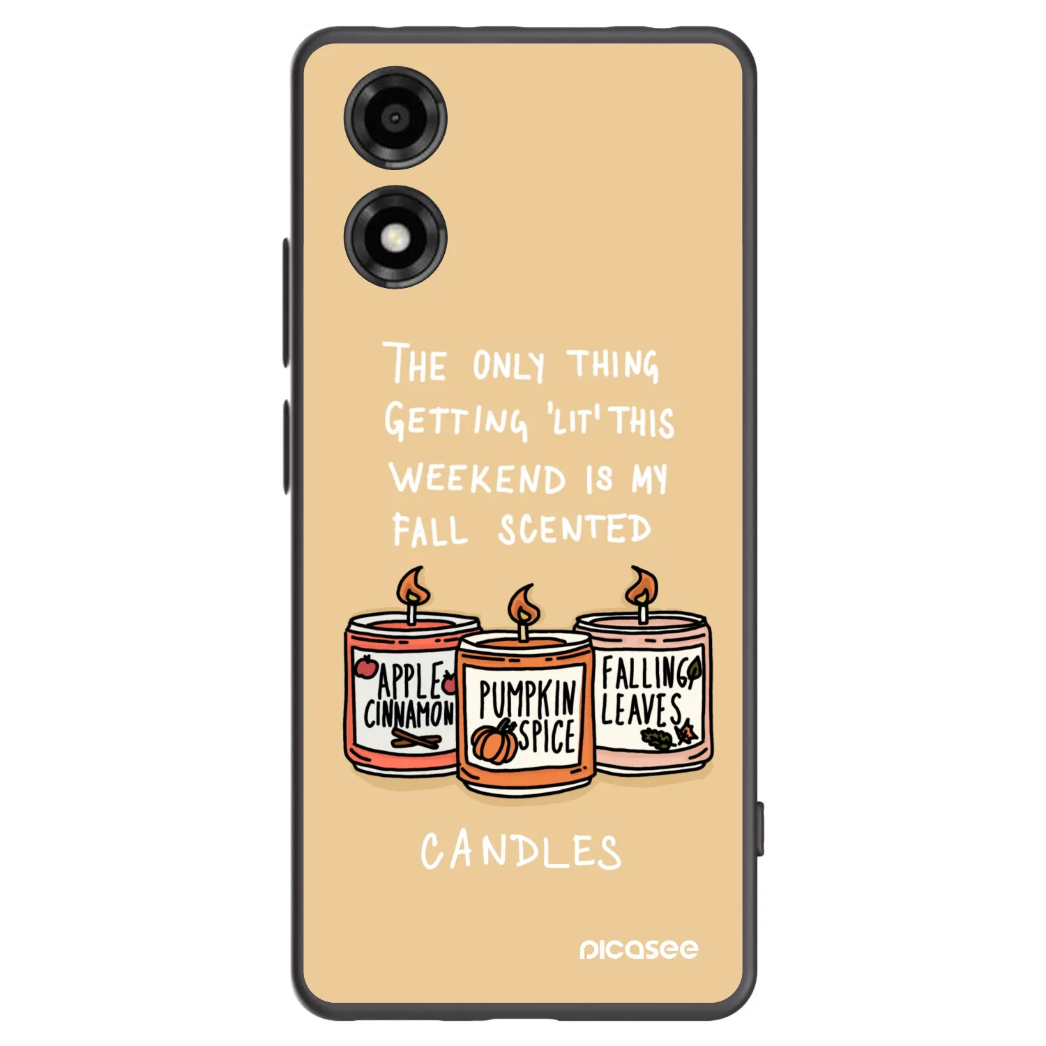 Picasee Μαύρη θήκη σιλικόνης για Motorola Moto E14 - Candles