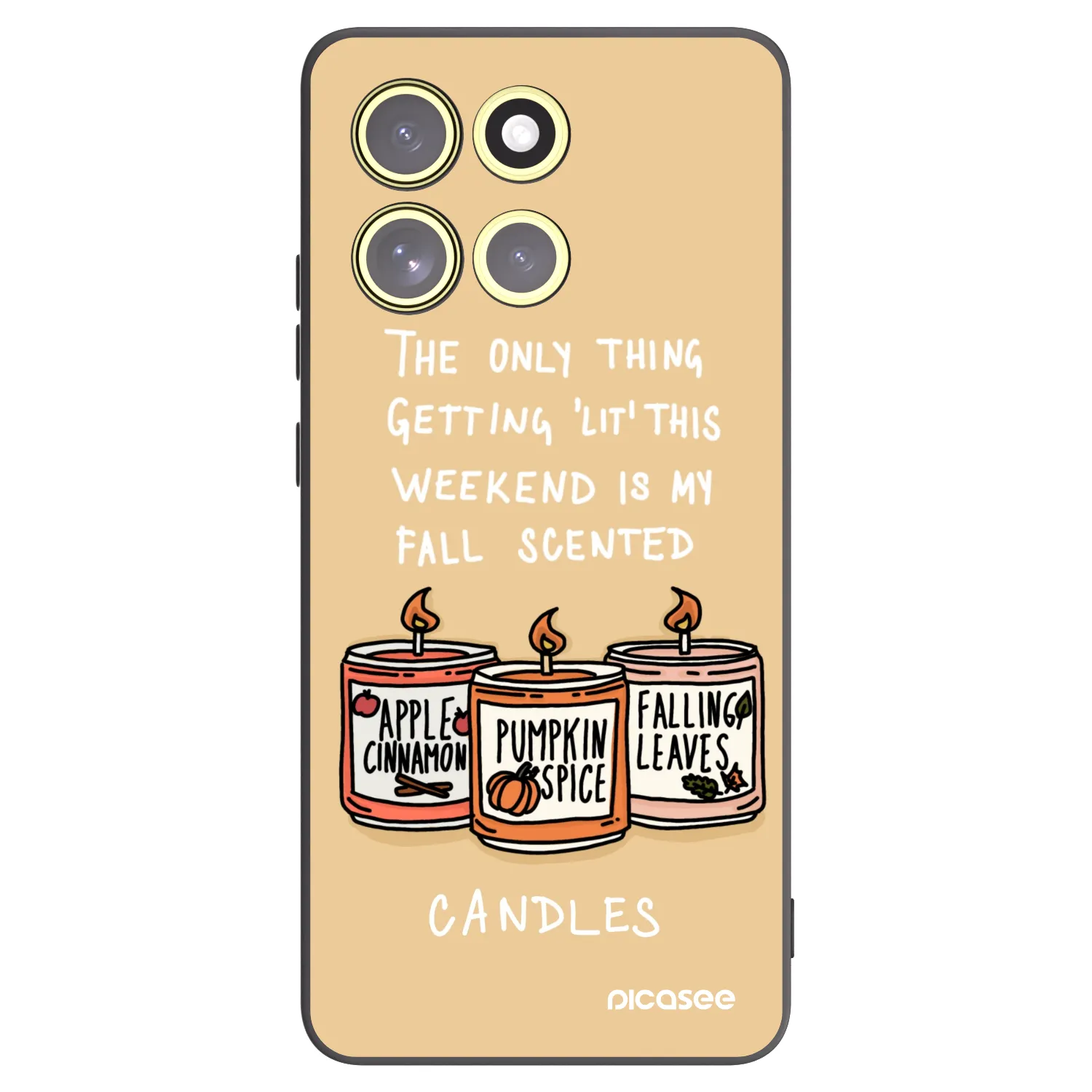 Picasee Μαύρη θήκη σιλικόνης για Motorola Moto G86 5G - Candles