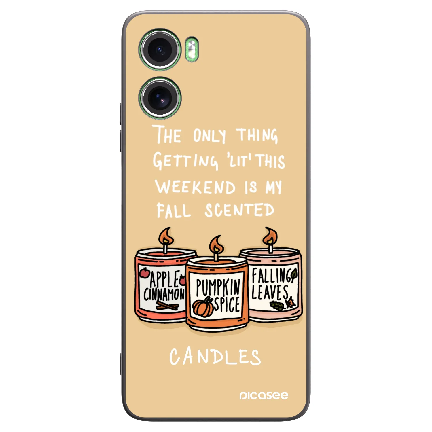 Picasee Μαύρη θήκη σιλικόνης για Motorola Moto G06 - Candles