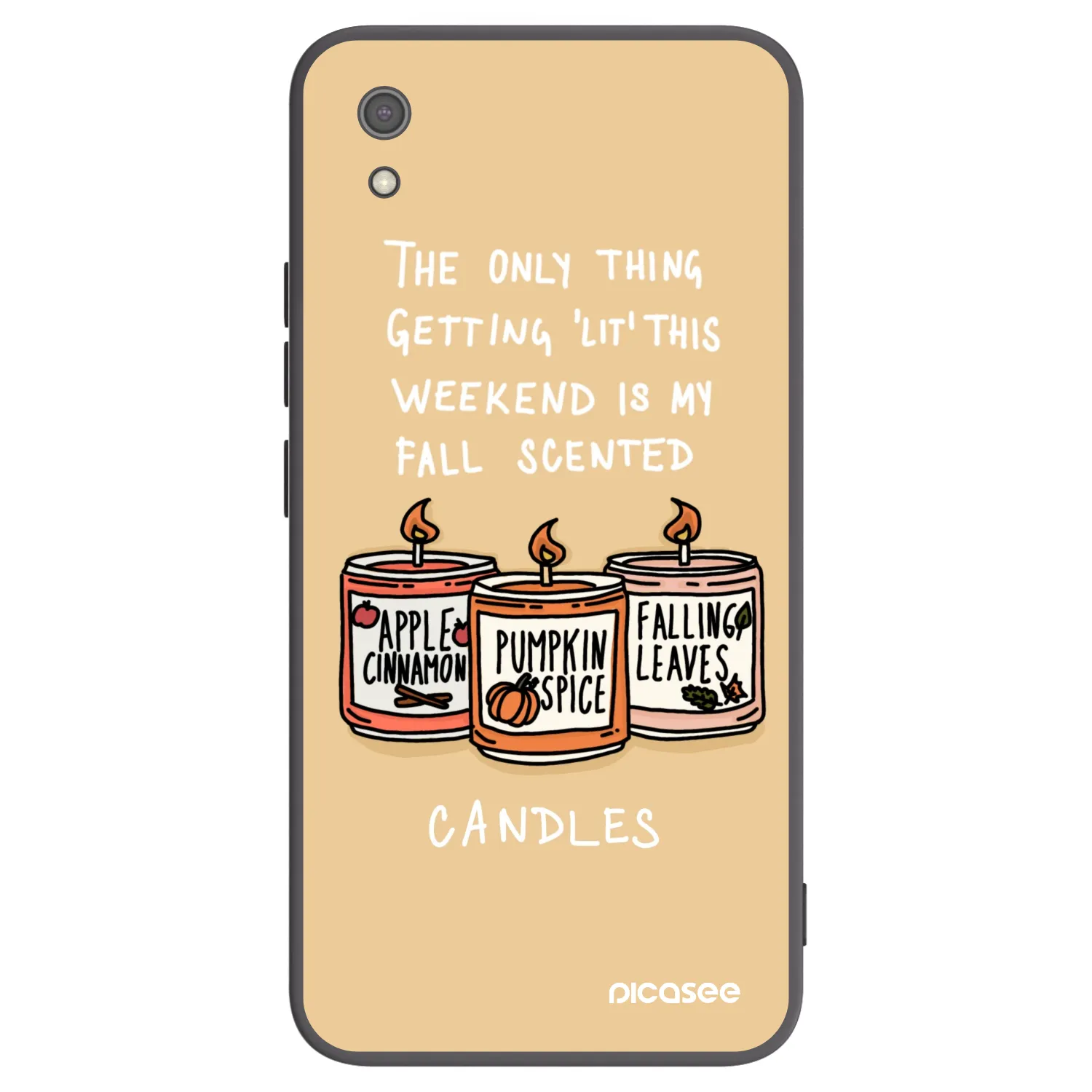 Picasee Μαύρη θήκη σιλικόνης για Xiaomi Redmi 7A - Candles