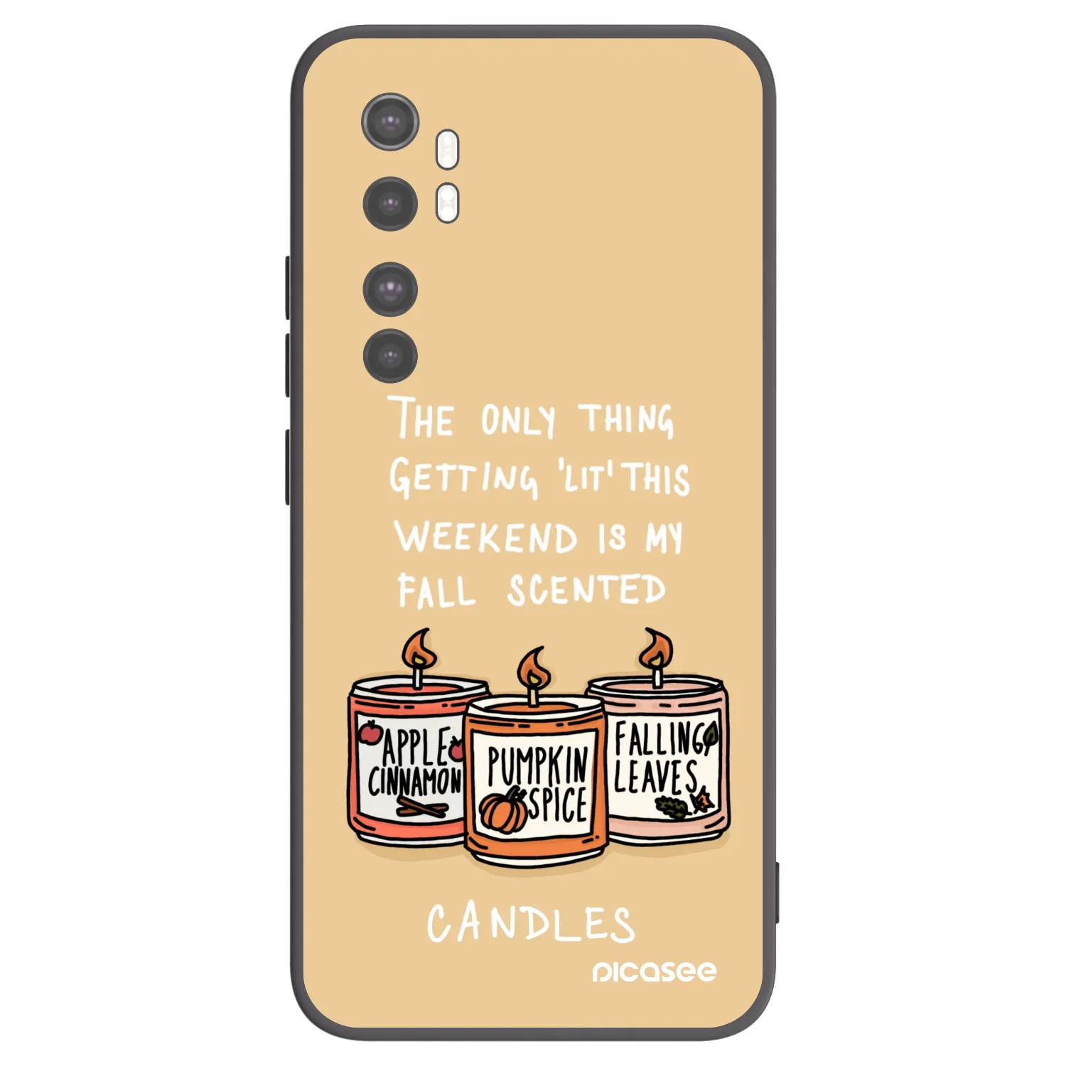 Picasee Μαύρη θήκη σιλικόνης για Xiaomi Mi Note 10 Lite - Candles