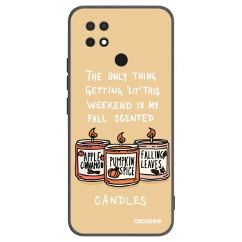 Picasee Μαύρη θήκη σιλικόνης για Xiaomi Redmi 10C - Candles