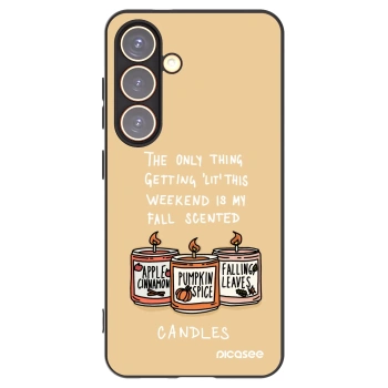 Picasee Μαύρη θήκη σιλικόνης για Samsung Galaxy S24 S921B 5G - Candles
