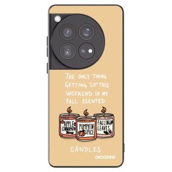 Picasee Μαύρη θήκη σιλικόνης για OnePlus 12 5G - Candles
