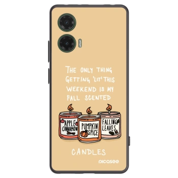 Picasee Μαύρη θήκη σιλικόνης για Motorola Moto G35 5G - Candles