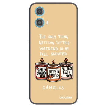 Picasee Μαύρη θήκη σιλικόνης για Motorola Moto G34 5G - Candles