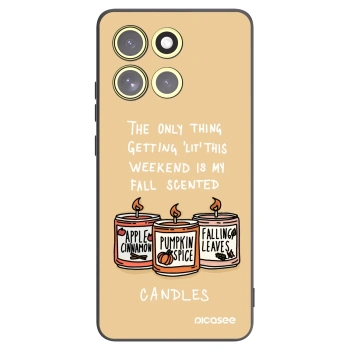 Picasee Μαύρη θήκη σιλικόνης για Motorola Moto G86 Power 5G - Candles