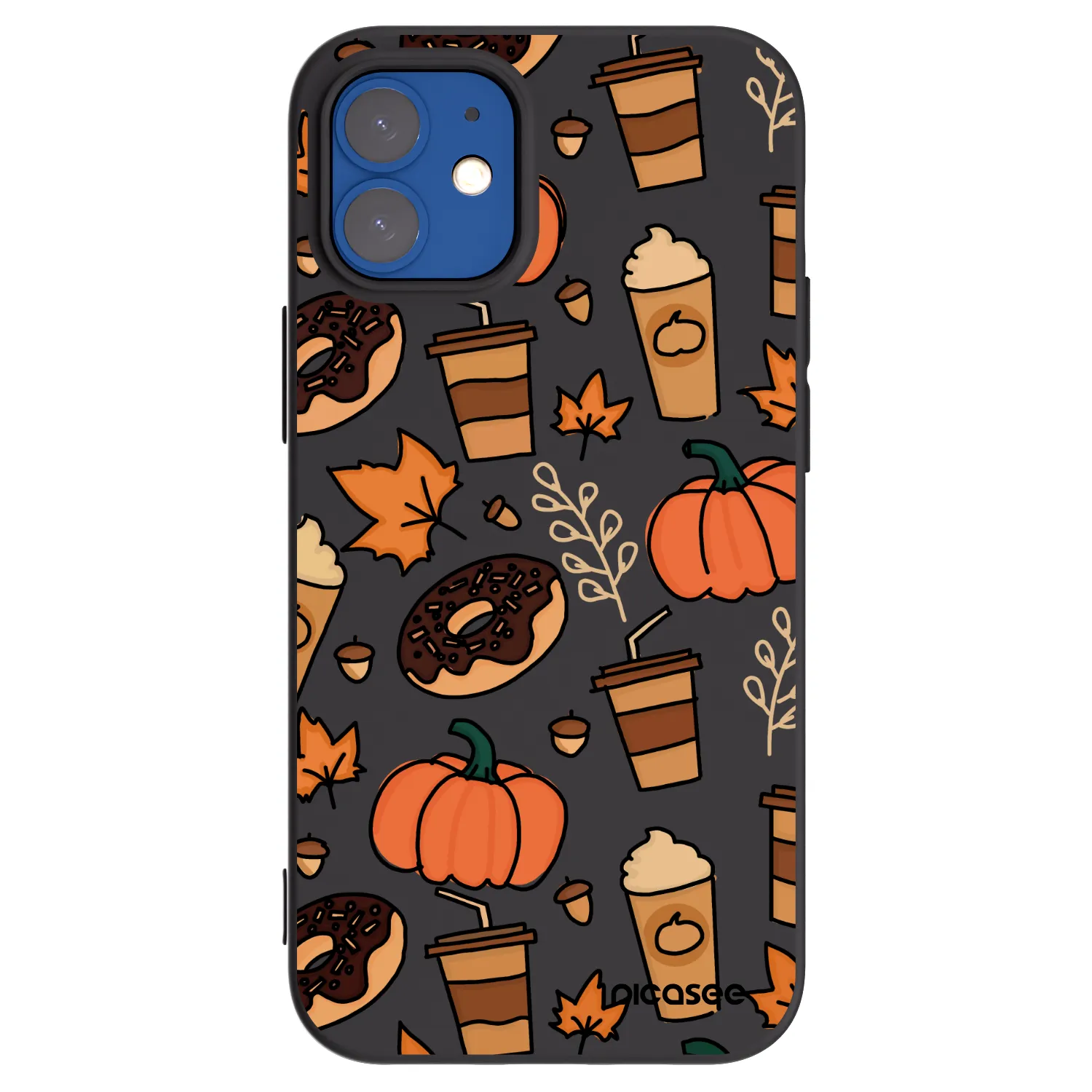 Picasee Μαύρη θήκη σιλικόνης για Apple iPhone 12 mini - Fallovers