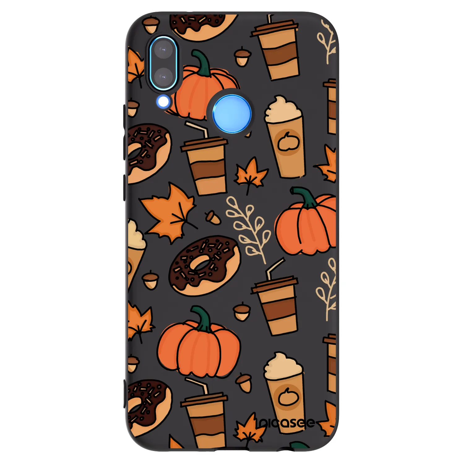 Picasee Μαύρη θήκη σιλικόνης για Huawei P20 Lite - Fallovers