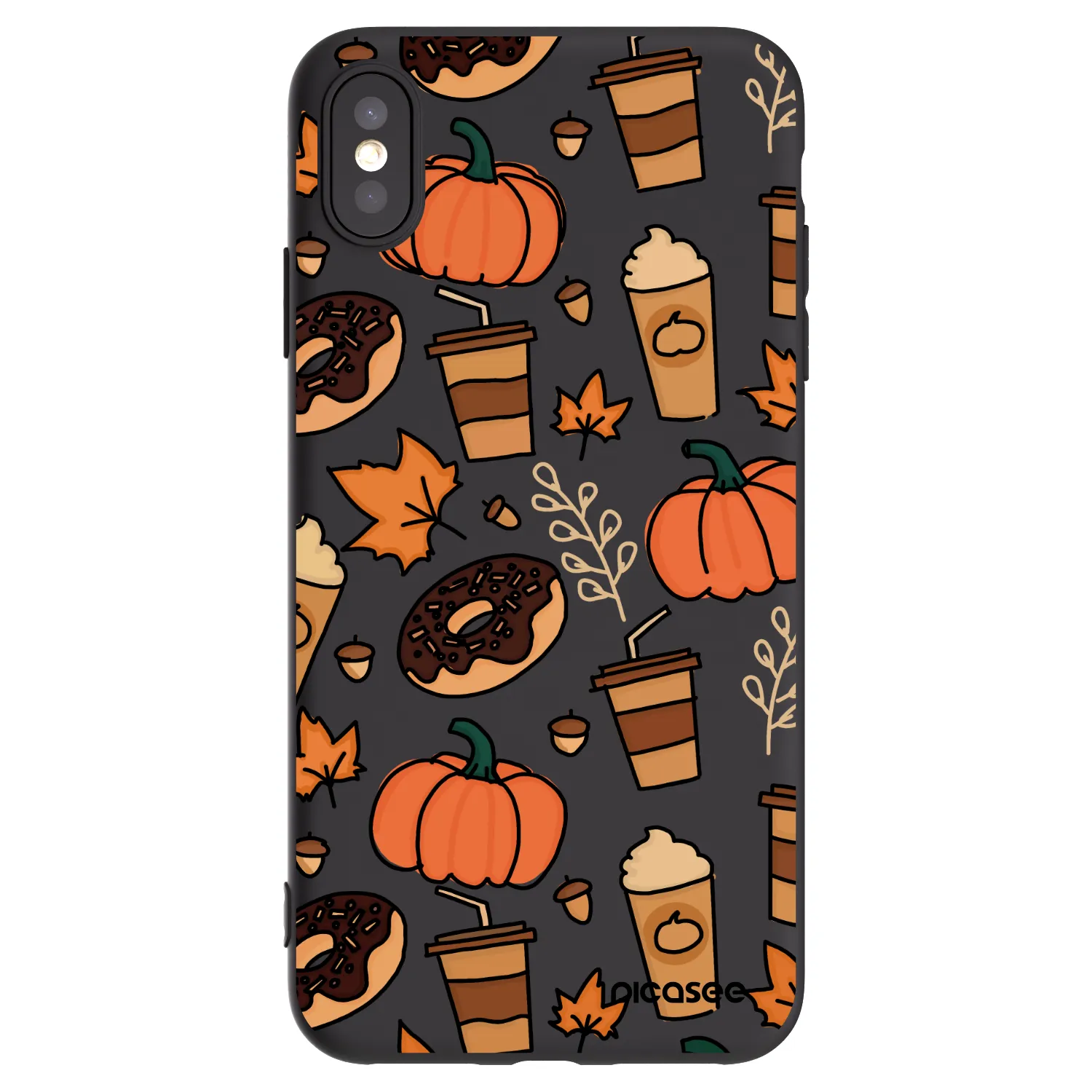 Picasee Μαύρη θήκη σιλικόνης για Apple iPhone XS Max - Fallovers