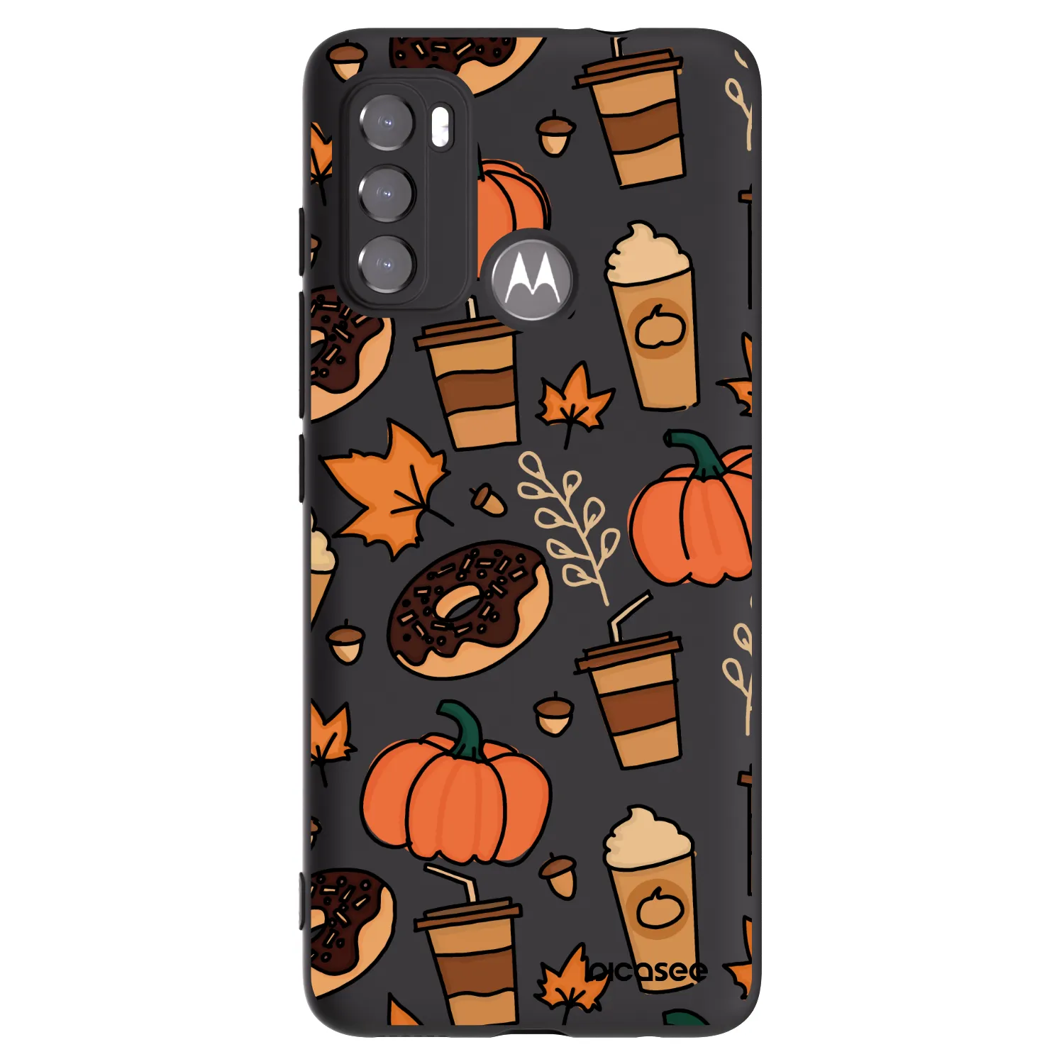 Picasee Μαύρη θήκη σιλικόνης για Motorola Moto G60 - Fallovers