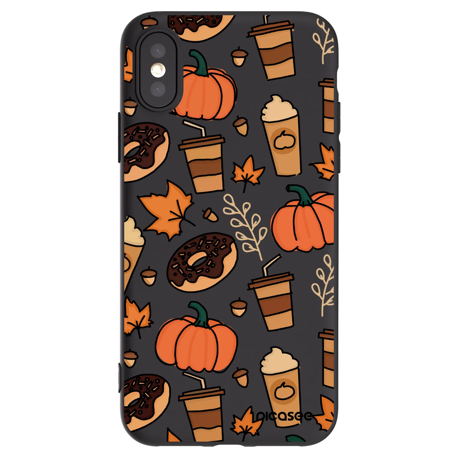 Picasee Μαύρη θήκη σιλικόνης για Apple iPhone X/XS - Fallovers