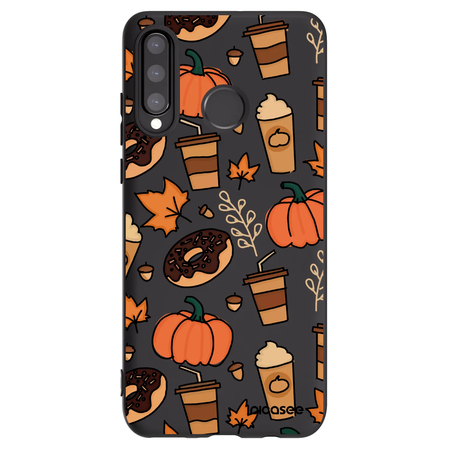 Picasee Μαύρη θήκη σιλικόνης για Huawei P30 Lite - Fallovers