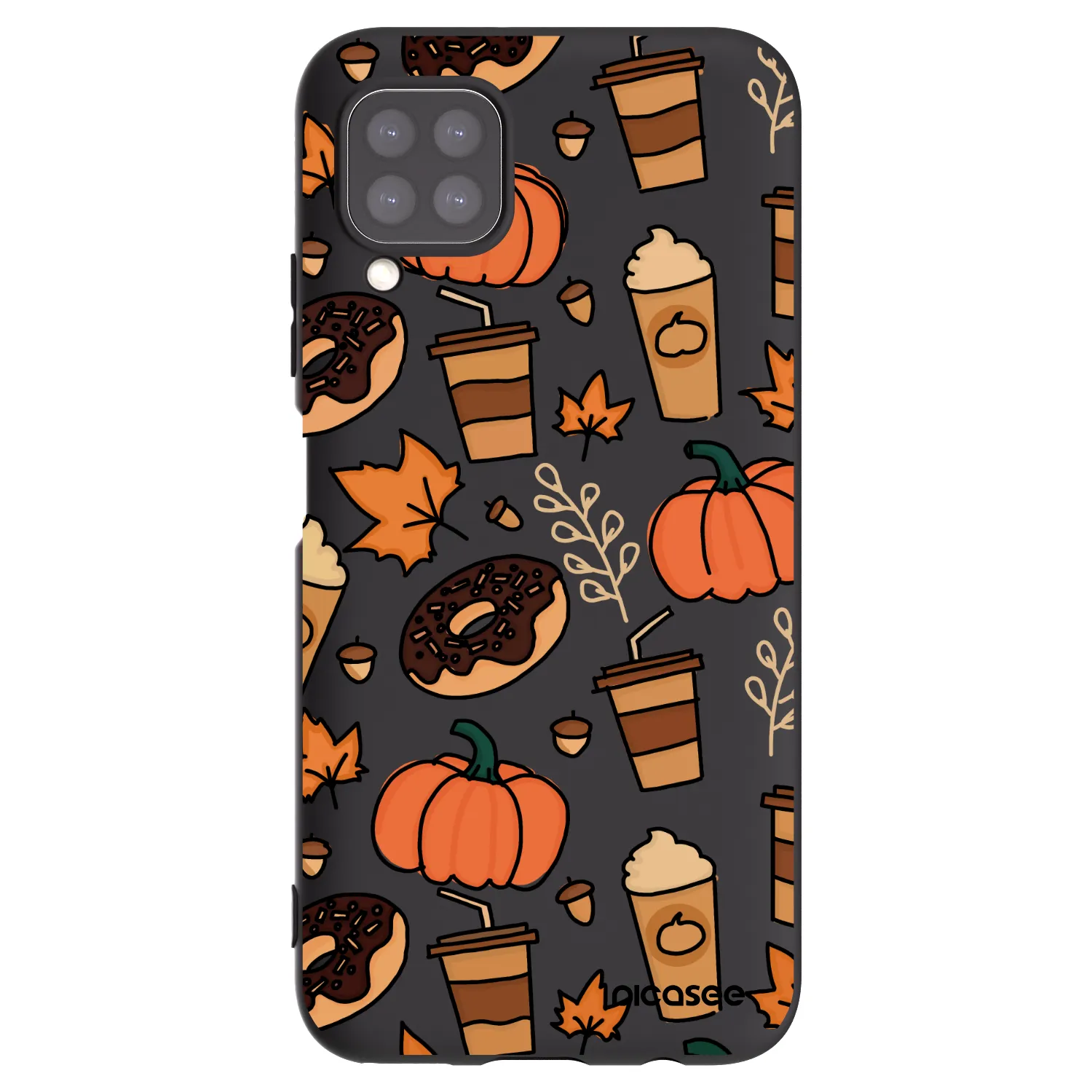 Picasee Μαύρη θήκη σιλικόνης για Huawei P40 Lite - Fallovers