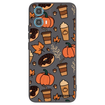 Picasee Μαύρη θήκη σιλικόνης για Motorola Moto G34 5G - Fallovers